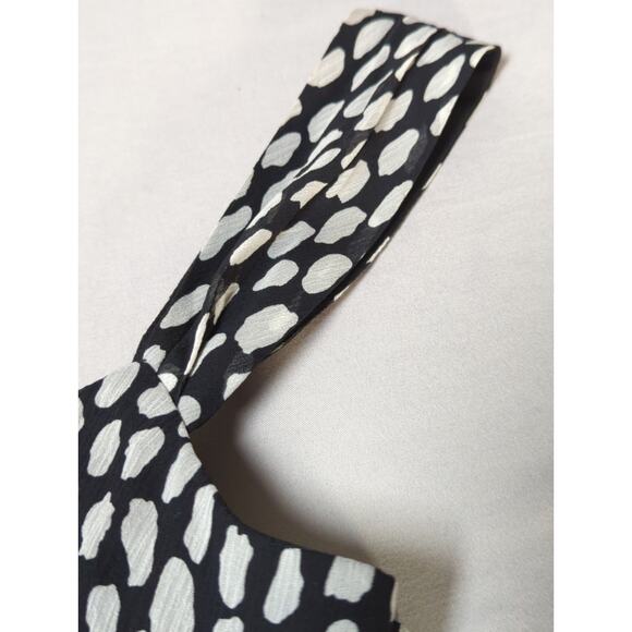 Ann Taylor Silk Cotton Colorblock Sheath Dress Black Red Polka Dot 0 - Picture 7 of 13